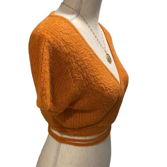 Et Clet Soft Knit Crop Top In Orange - Picture 5 of 6